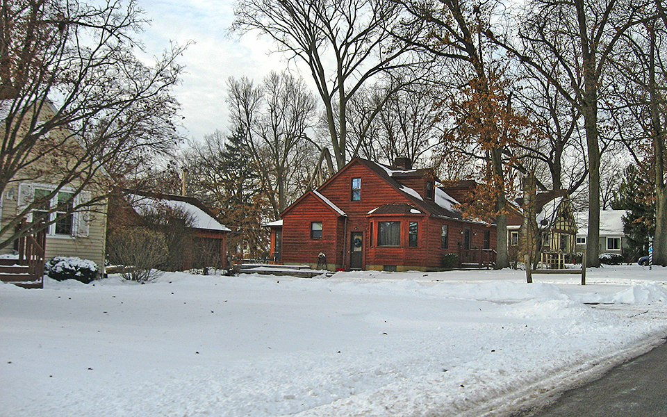 Houses on the western side of the 3300 block of Eastbrook Drive